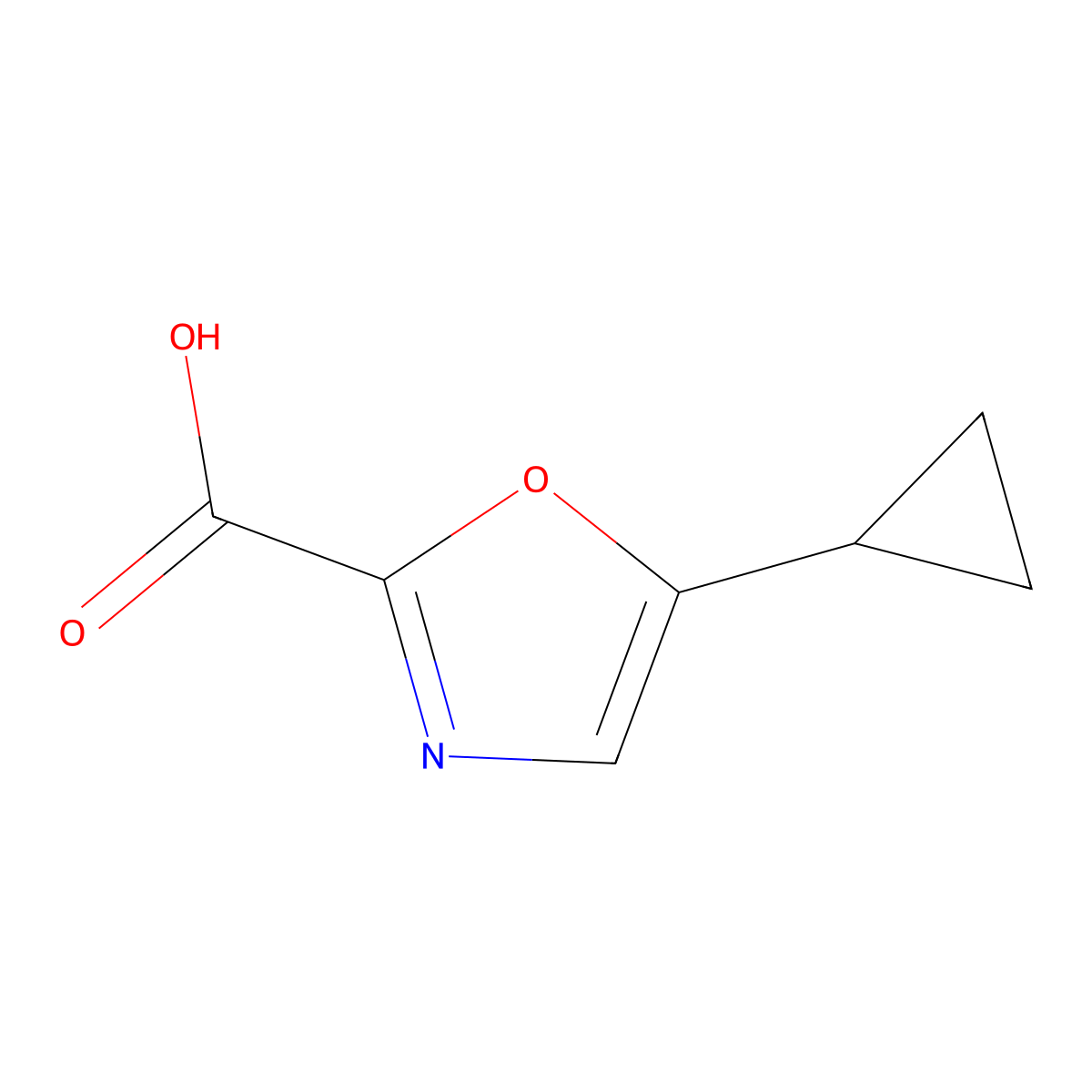 5-Cyclopropyloxazole-2-carboxylic acid molecular structure, CAS 1707679-45-5