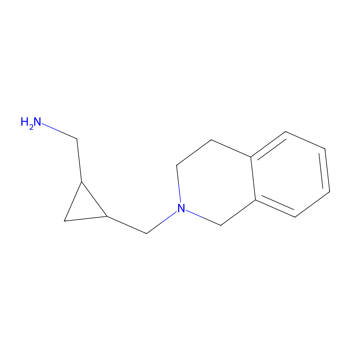 (2-((3,4-Dihydroisoquinolin-2(1H)-yl)methyl)cyclopropyl)methanamine molecular structure, CAS 1707679-50-2
