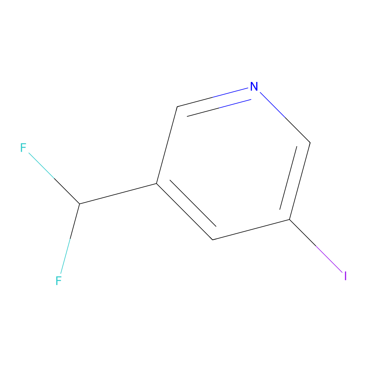 3-(Difluoromethyl)-5-iodopyridine molecular structure, CAS 1707682-84-5