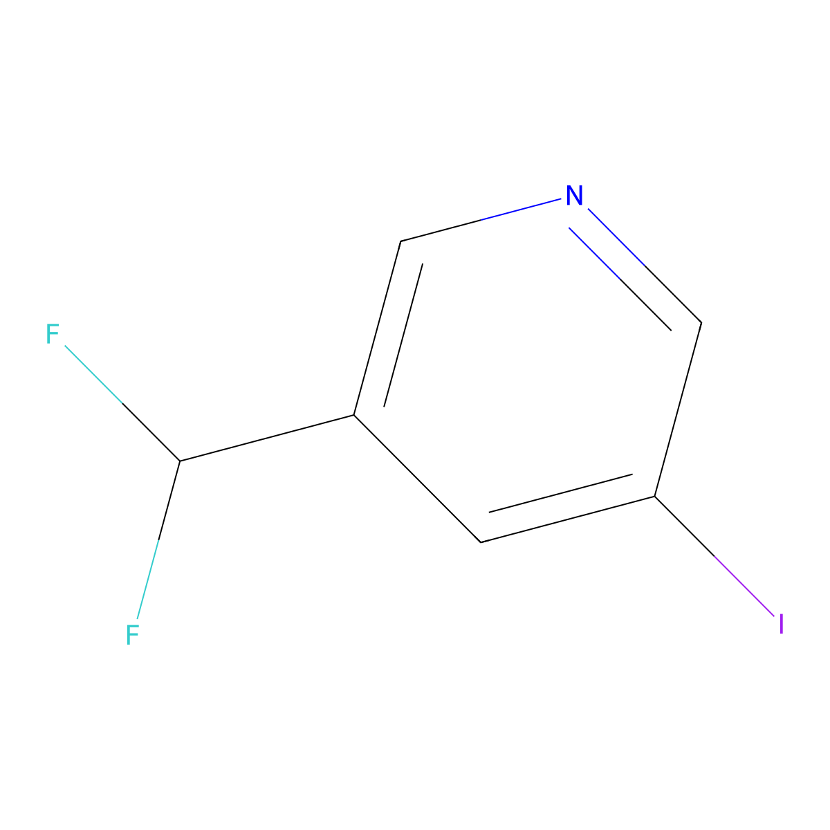 3-(Difluoromethyl)-5-iodopyridine molecular structure, CAS 1707682-84-5