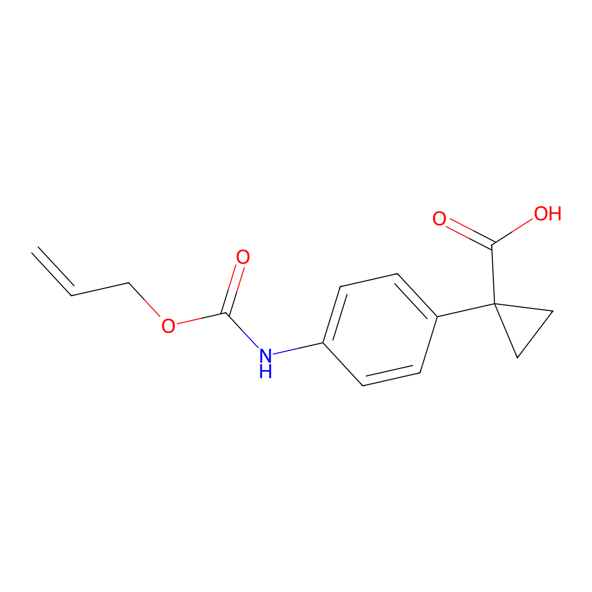 1-(4-{[(Prop-2-en-1-yloxy)carbonyl]amino}phenyl)cyclopropane-1-carboxylic acid molecular structure, CAS 1707699-50-0