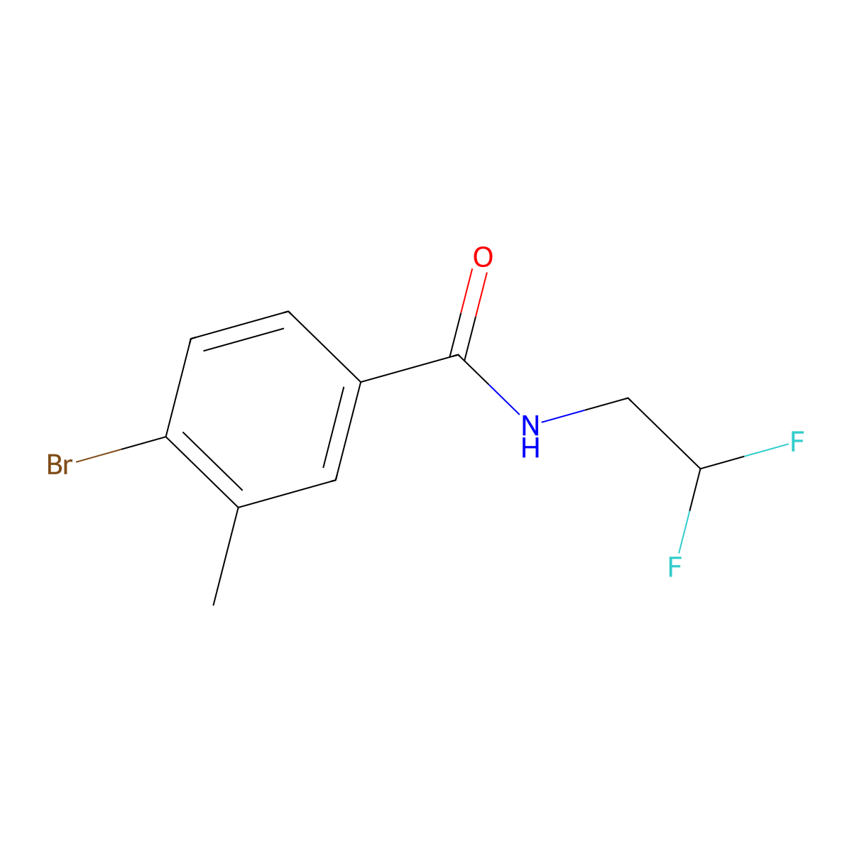 4-Bromo-N-(2,2-difluoroethyl)-3-methylbenzamide molecular structure, CAS 1707709-36-1