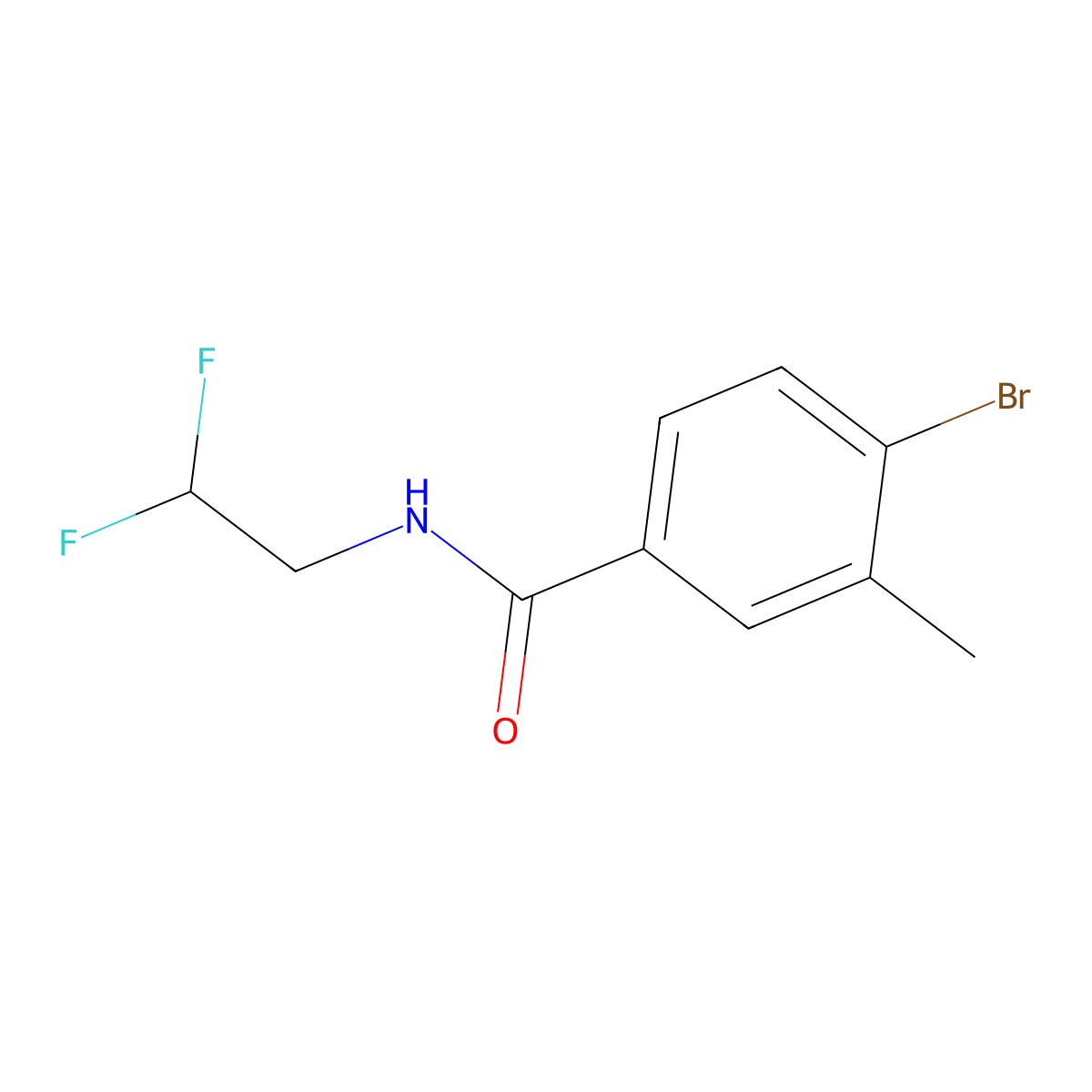4-Bromo-N-(2,2-difluoroethyl)-3-methylbenzamide molecular structure, CAS 1707709-36-1