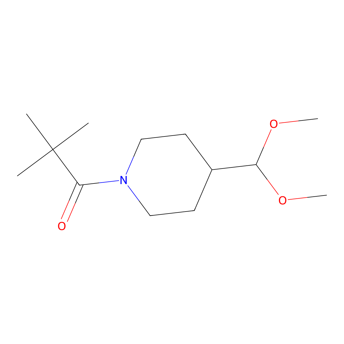 1-[4-(Dimethoxymethyl)piperidin-1-yl]-2,2-dimethylpropan-1-one molecular structure, CAS 1707710-36-8