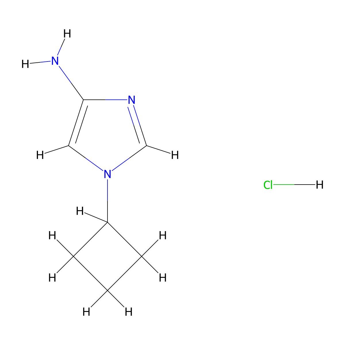 1-Cyclobutyl-1H-imidazol-4-amine hydrochloride molecular structure, CAS 1707710-40-4
