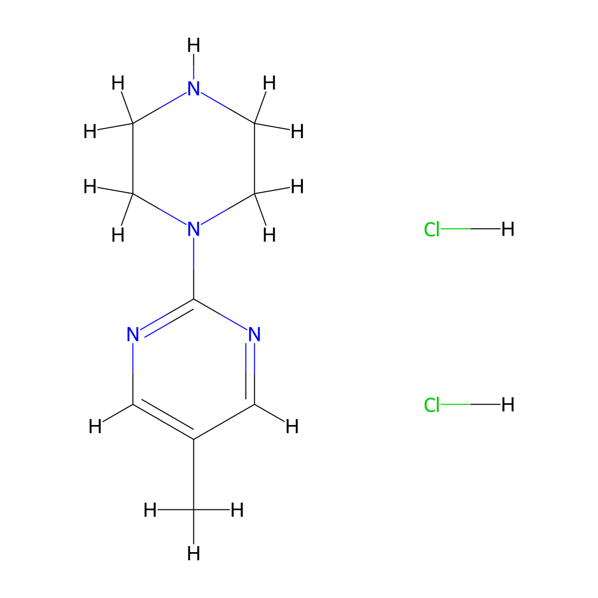 5-Methyl-2-(piperazin-1-yl)pyrimidine dihydrochloride molecular structure, CAS 1707710-42-6