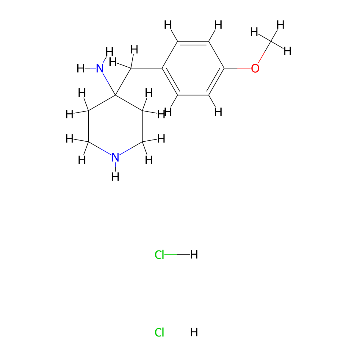 4-(4-Methoxybenzyl)piperidin-4-amine dihydrochloride molecular structure, CAS 1707713-80-1
