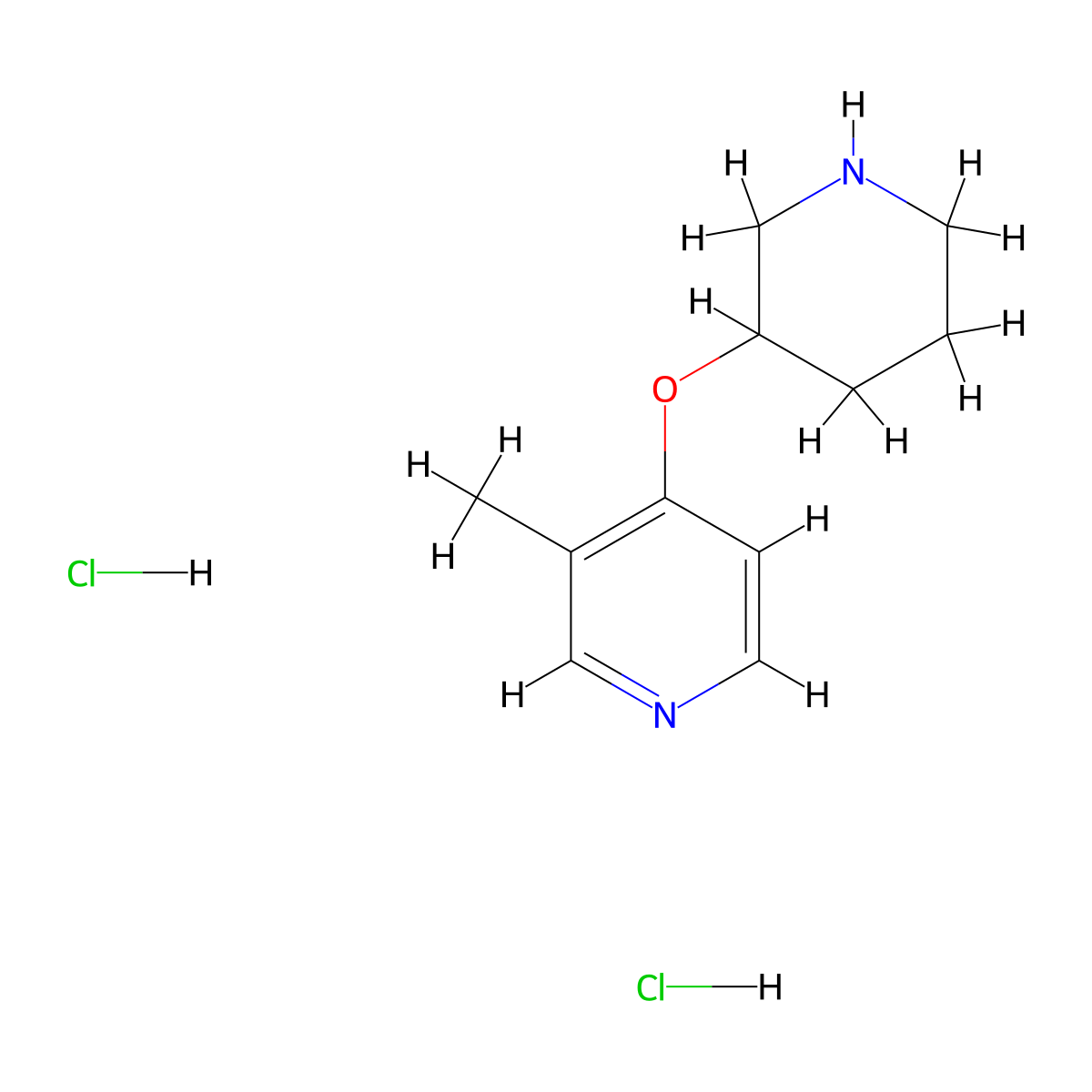 3-Methyl-4-(piperidin-3-yloxy)pyridine dihydrochloride molecular structure, CAS 1707713-82-3