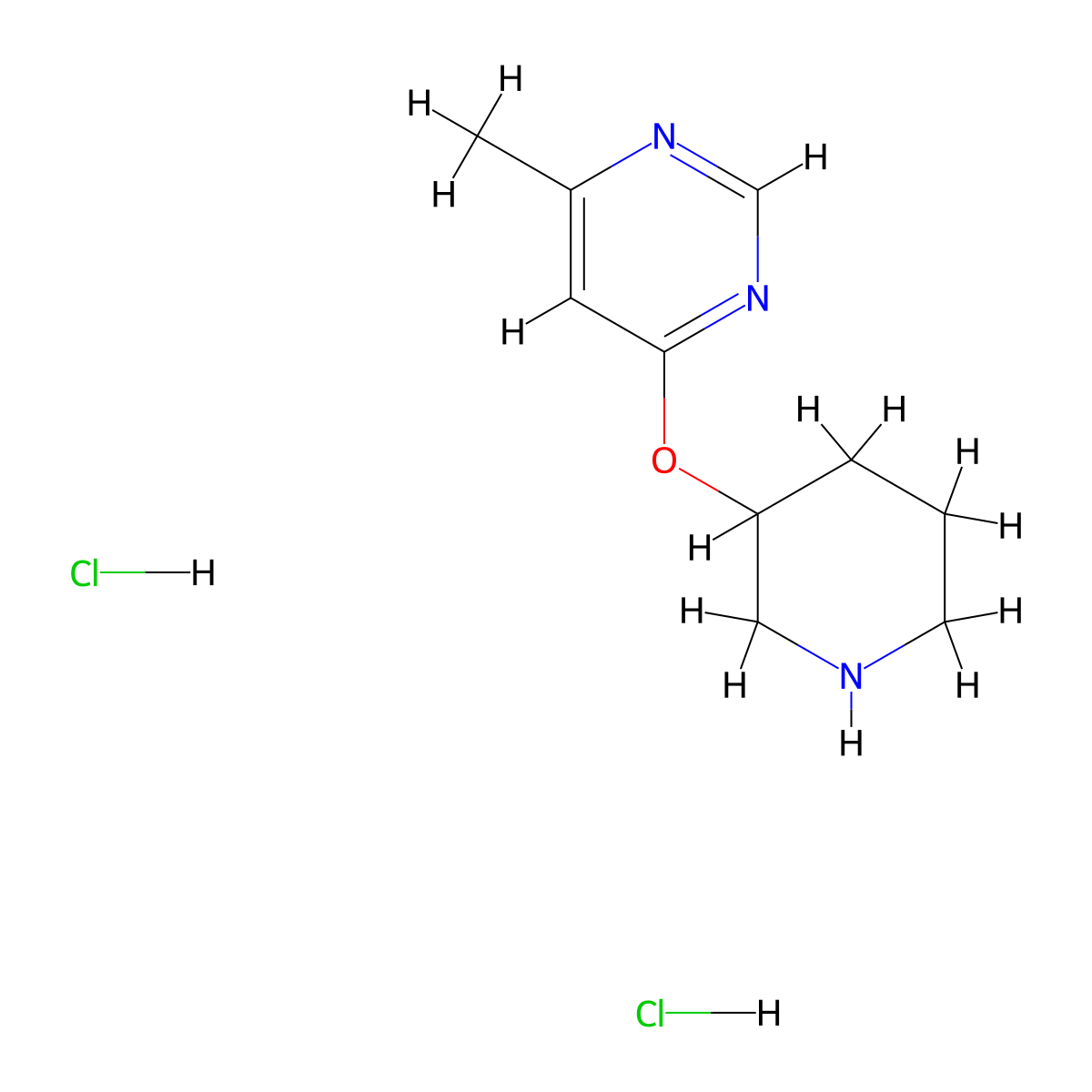 4-Methyl-6-(piperidin-3-yloxy)pyrimidine dihydrochloride molecular structure, CAS 1707713-93-6
