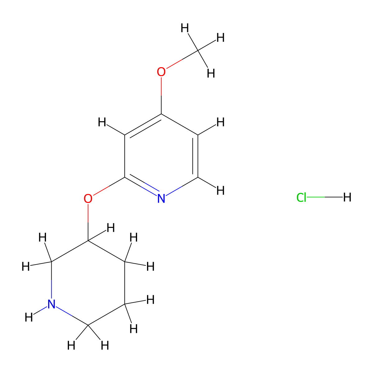 4-Methoxy-2-(piperidin-3-yloxy)pyridinehydrochloride molecular structure, CAS 1707714-44-0