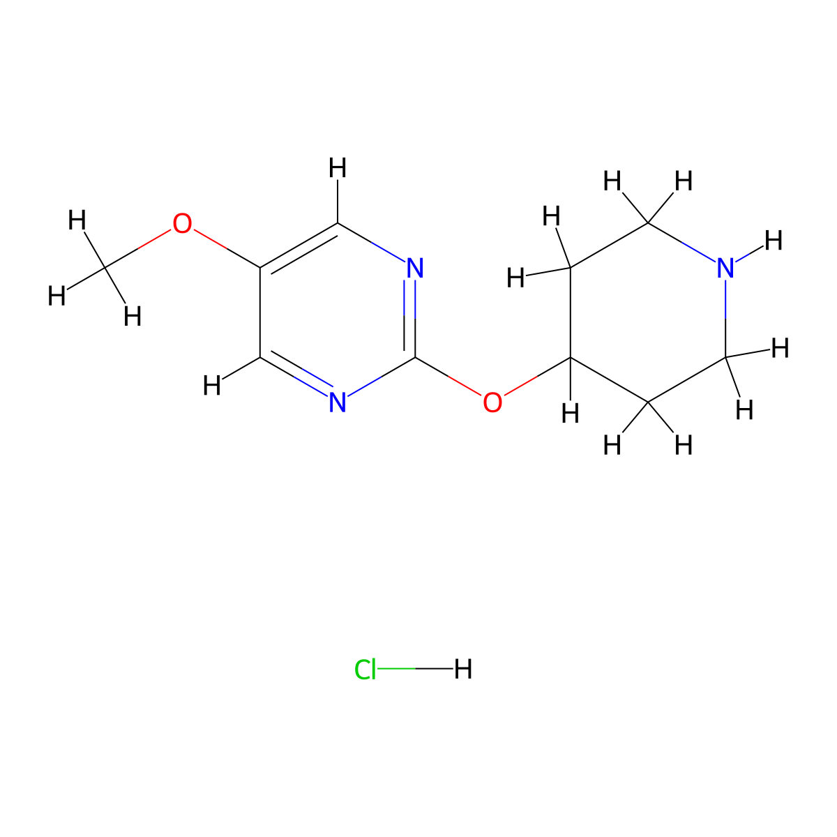 5-Methoxy-2-(piperidin-4-yloxy)pyrimidine hydrochloride molecular structure, CAS 1707714-46-2