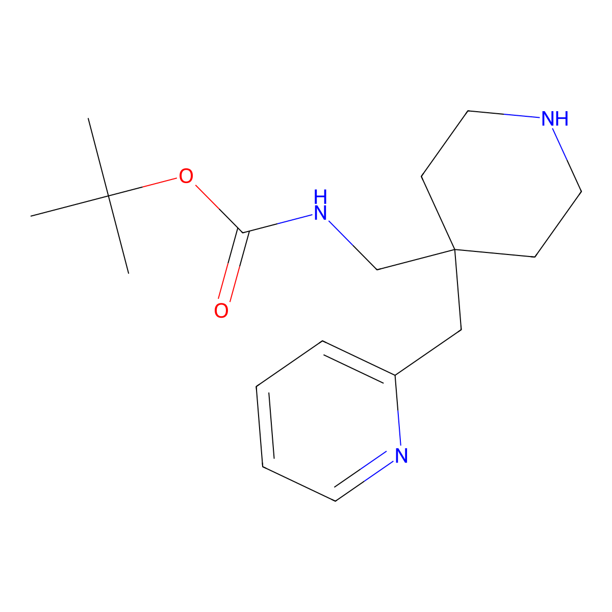 tert-Butyl [4-(pyridin-2-ylmethyl)piperidin-4-yl]methylcarbamate molecular structure, CAS 1707714-53-1