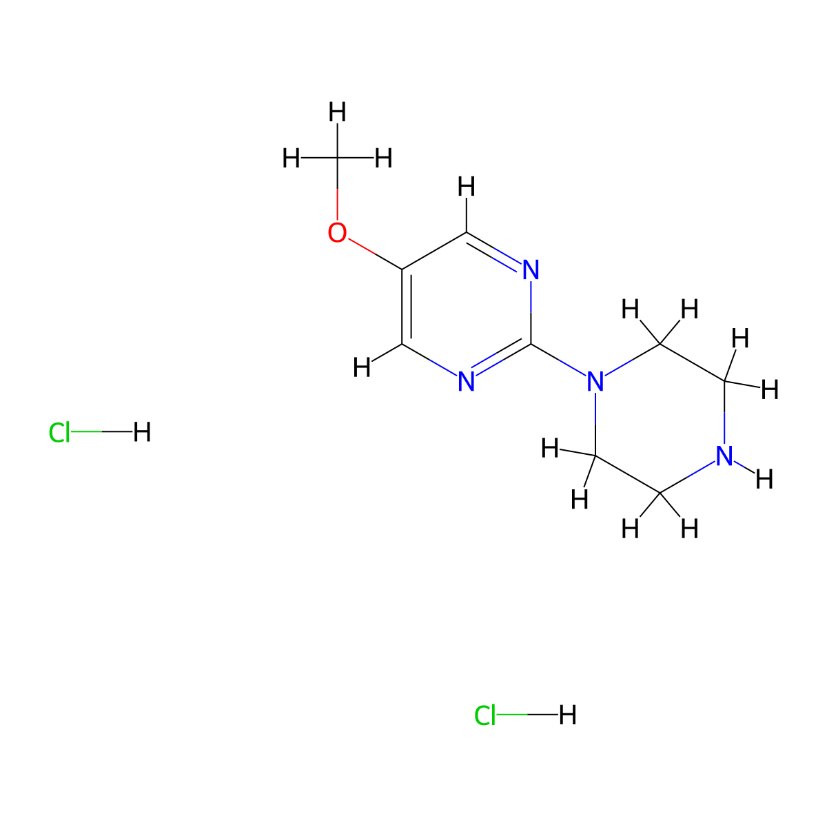 5-Methoxy-2-(piperazin-1-yl)pyrimidine dihydrochloride molecular structure, CAS 1707714-54-2
