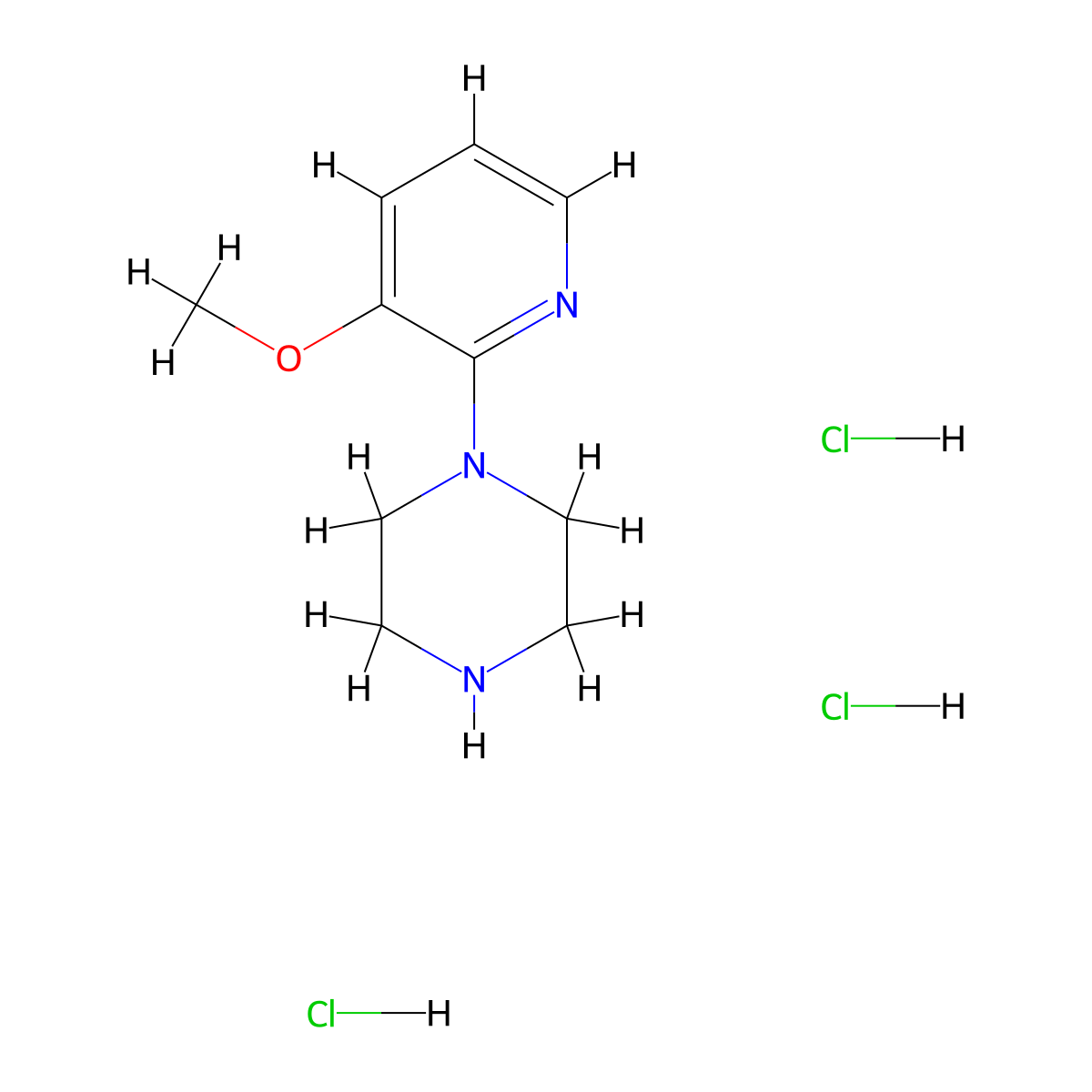 1-(3-Methoxypyridin-2-yl)piperazine trihydrochloride molecular structure, CAS 1707714-57-5