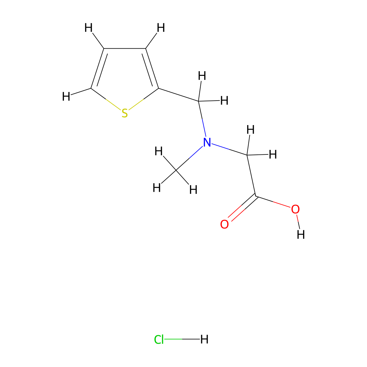 2-[Methyl(thiophen-2-ylmethyl)amino]acetic acid hydrochloride molecular structure, CAS 1707714-71-3