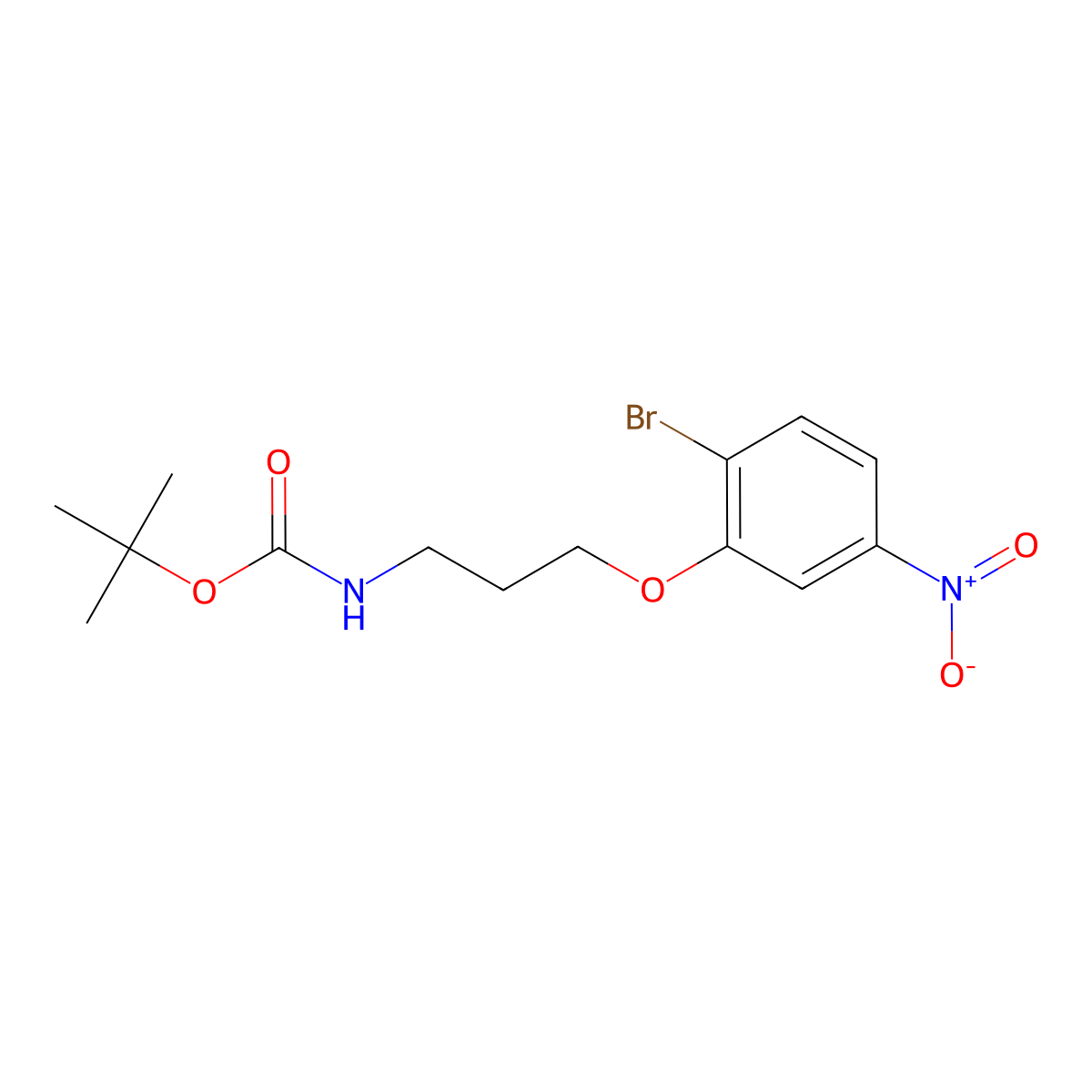 tert-butyl N-[3-(2-bromo-5-nitrophenoxy)propyl]carbamate molecular structure, CAS 1707714-76-8