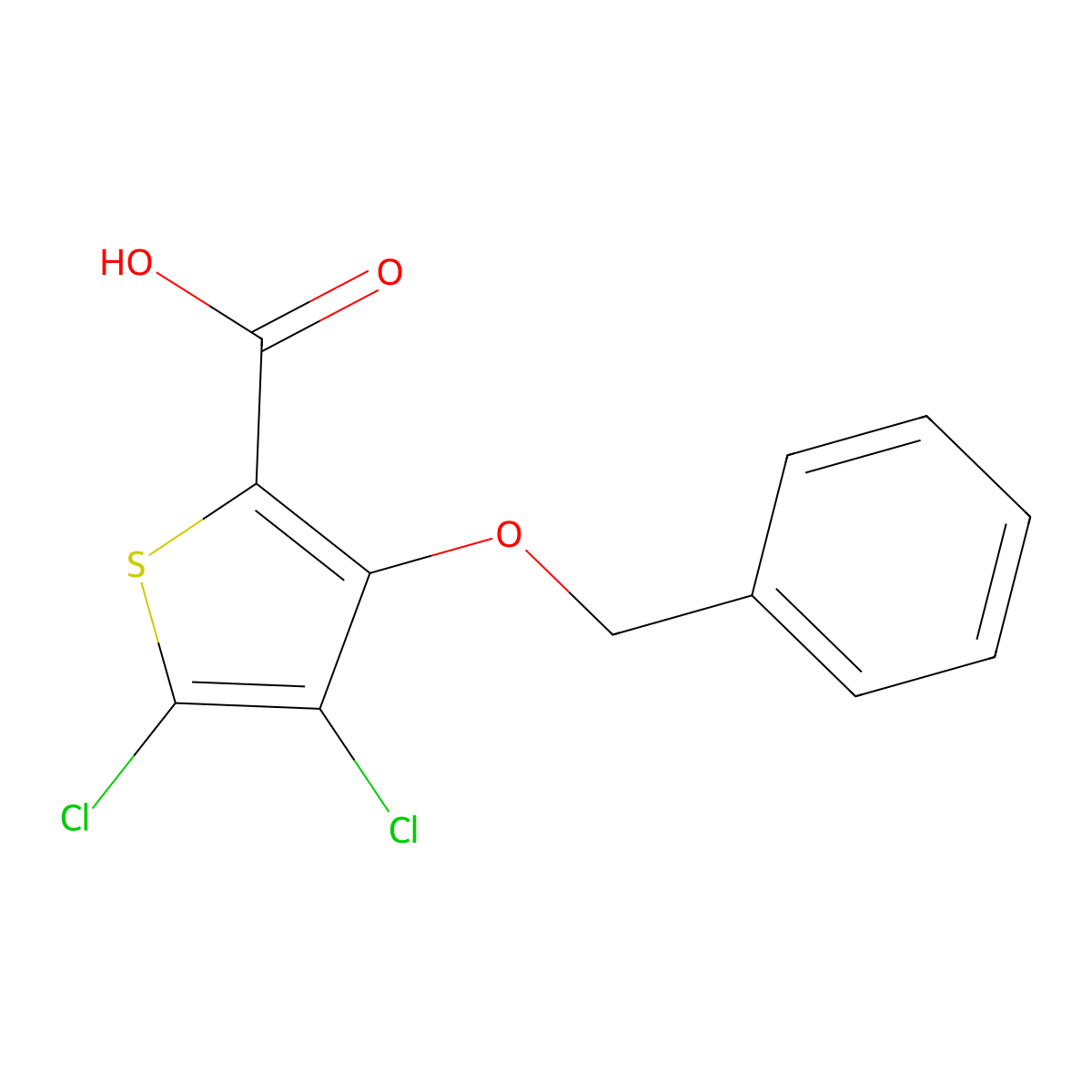 3-(Benzyloxy)-4,5-dichlorothiophene-2-carboxylic acid molecular structure, CAS 1707727-88-5