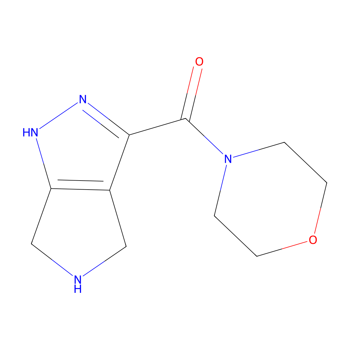 Morpholino(1,4,5,6-tetrahydropyrrolo[3,4-c]pyrazol-3-yl)methanone molecular structure, CAS 1707734-89-1