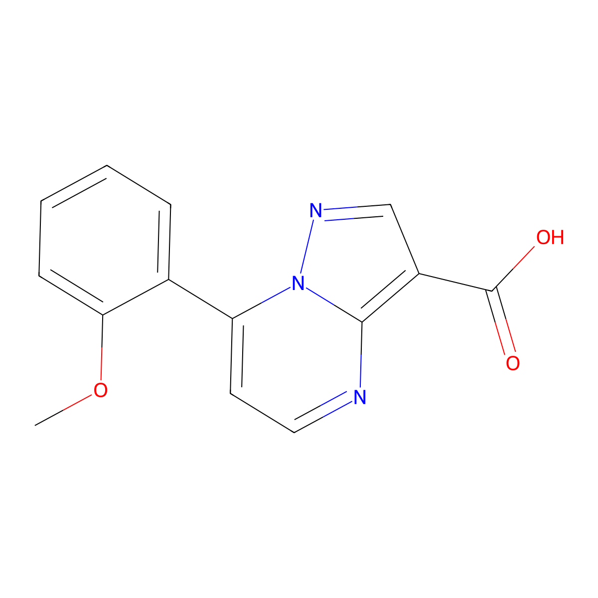 7-(2-Methoxyphenyl)pyrazolo[1,5-a]pyrimidine-3-carboxylic acid molecular structure, CAS 1707735-53-2