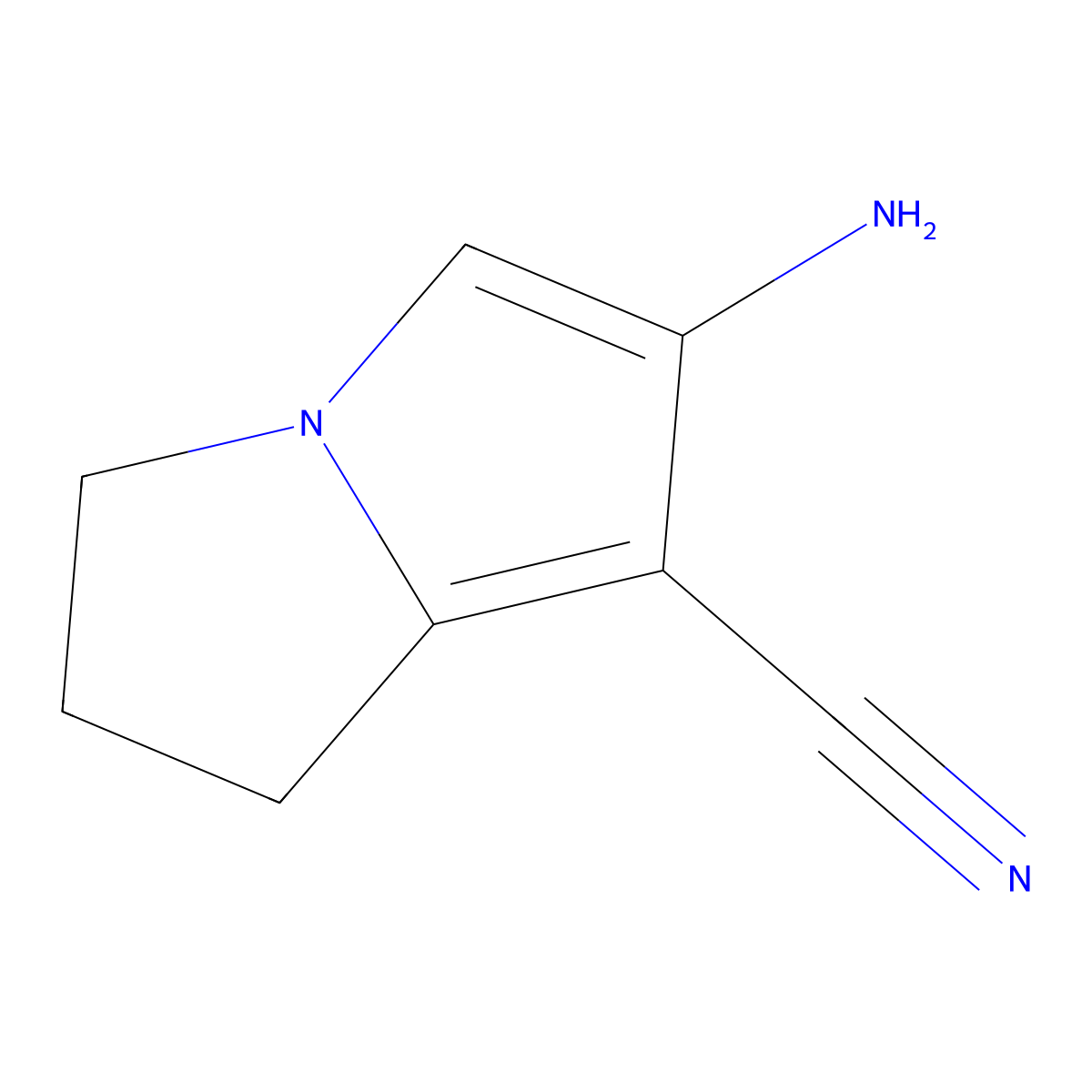 6-amino-2,3-dihydro-1H-pyrrolizine-7-carbonitrile molecular structure, CAS 1707737-22-1