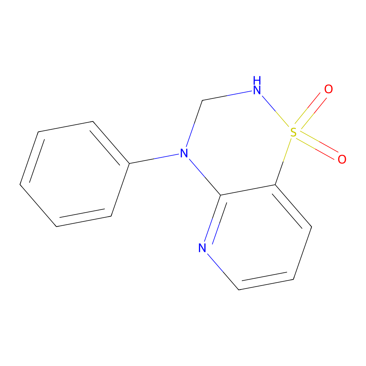 4-phenyl-3,4-dihydro-2H-pyrido[2,3-e][1,2,4]thiadiazine 1,1-dioxide molecular structure, CAS 1707737-24-3