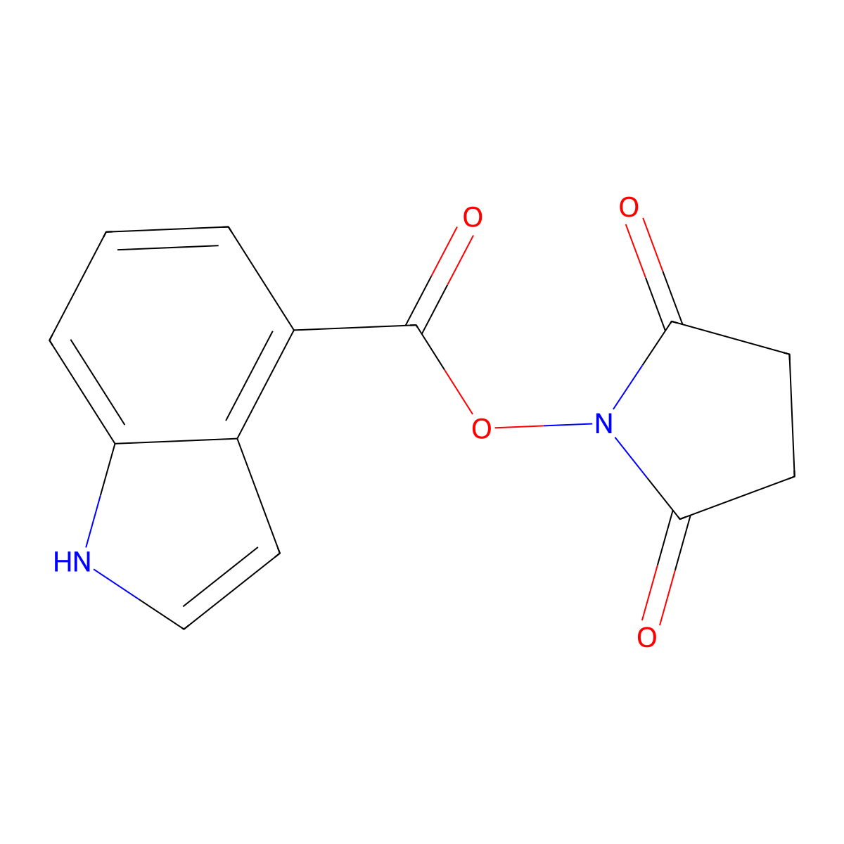 1-[(1H-indol-4-ylcarbonyl)oxy]pyrrolidine-2,5-dione molecular structure, CAS 1707737-27-6