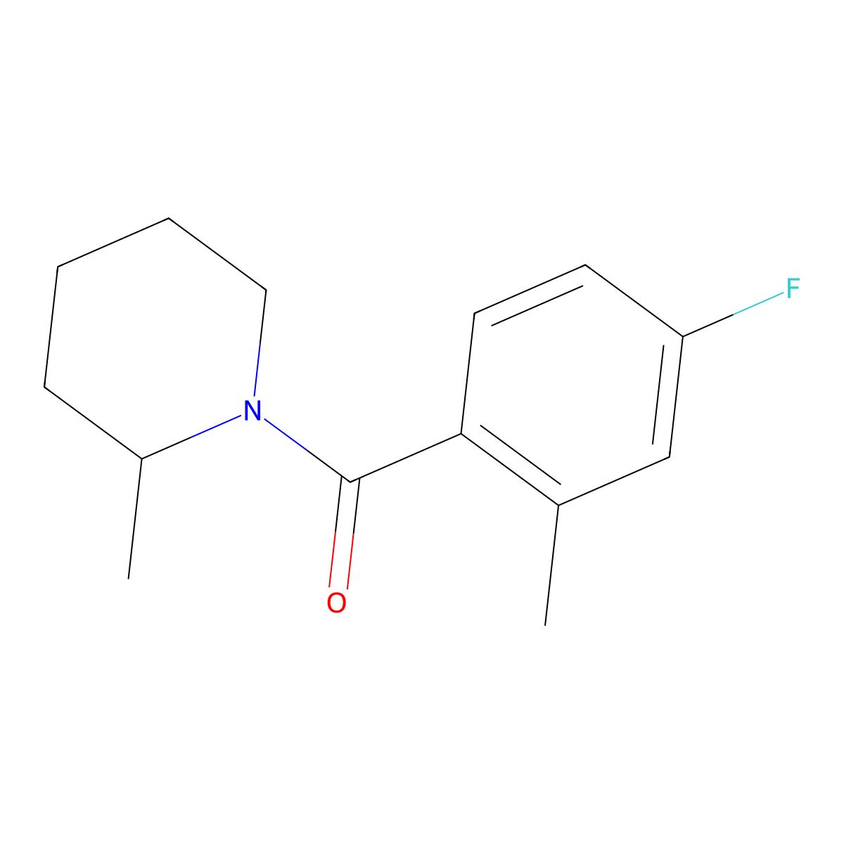 (4-Fluoro-2-methylphenyl)(2-methyl-1-piperidinyl)methanone molecular structure, CAS 1707739-09-0