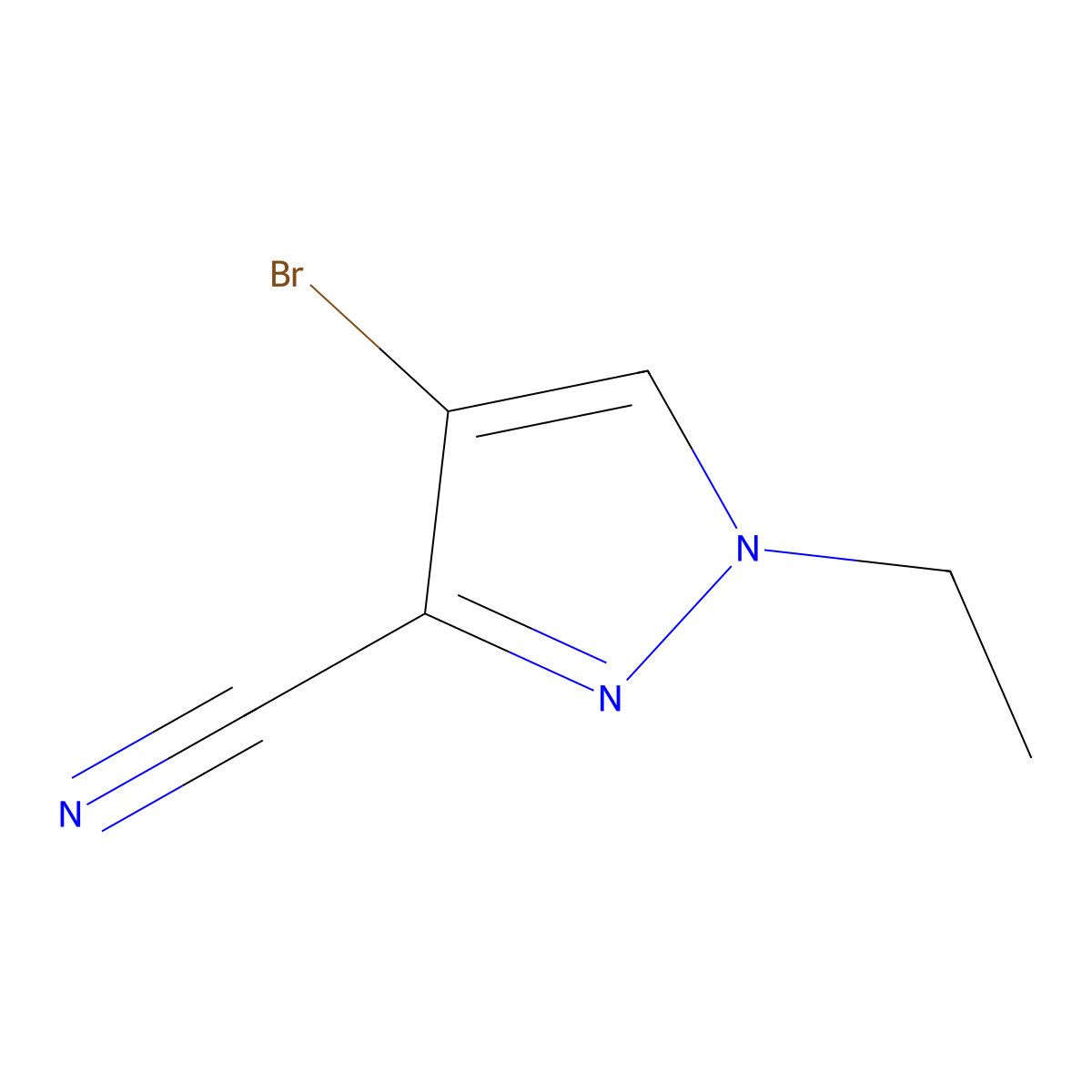 4-Bromo-1-ethyl-1H-pyrazole-3-carbonitrile molecular structure, CAS 1707746-91-5