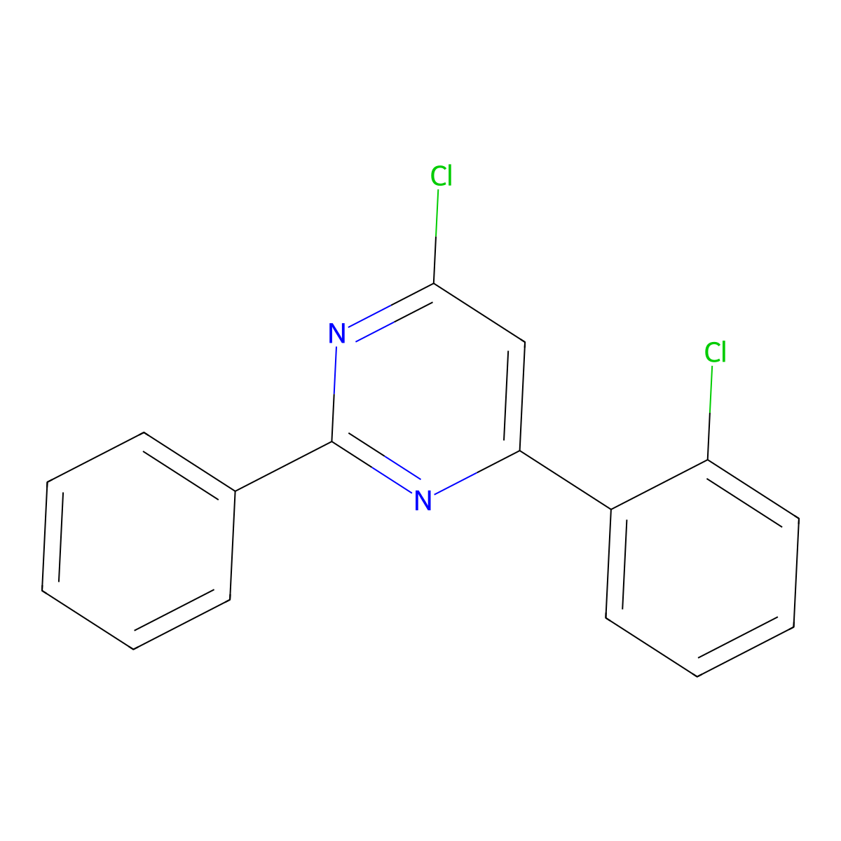 4-Chloro-6-(2-chlorophenyl)-2-phenylpyrimidine molecular structure, CAS 1707779-79-0