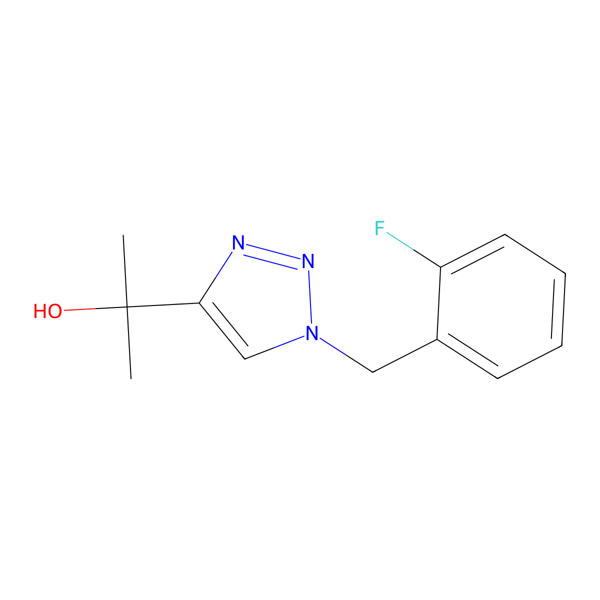 2-(1-(2-fluorobenzyl)-1H-1,2,3-triazol-4-yl)propan-2-ol molecular structure, CAS 1707831-94-4