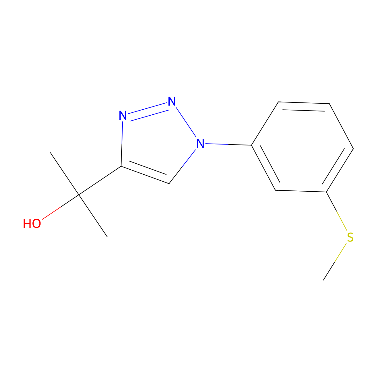 2-{1-[3-(methylsulfanyl)phenyl]-1H-1,2,3-triazol-4-yl}propan-2-ol molecular structure, CAS 1707842-57-6