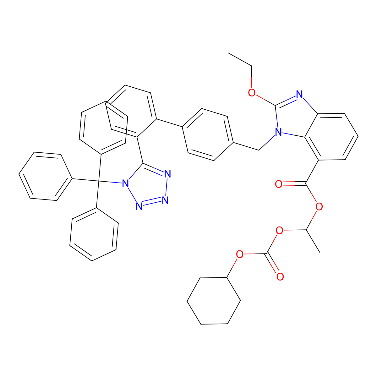 Trityl candesartan cilexetil molecular structure, CAS 170791-09-0