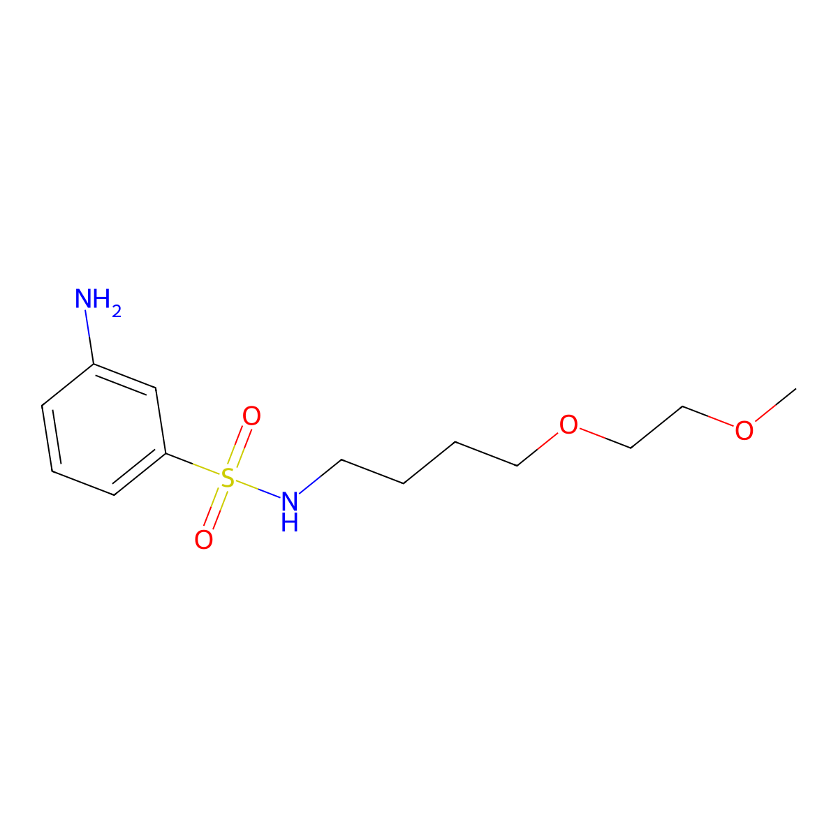 3-amino-N-[4-(2-methoxyethoxy)butyl]benzene-1-sulfonamide molecular structure, CAS 1707958-47-1
