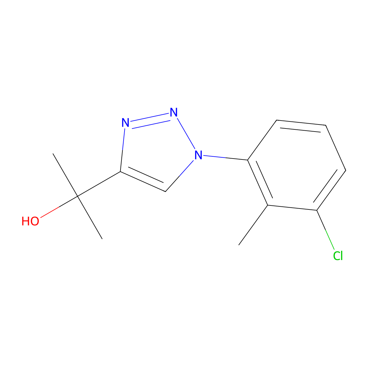 2-(1-(3-chloro-2-methylphenyl)-1H-1,2,3-triazol-4-yl)propan-2-ol molecular structure, CAS 1707966-73-1