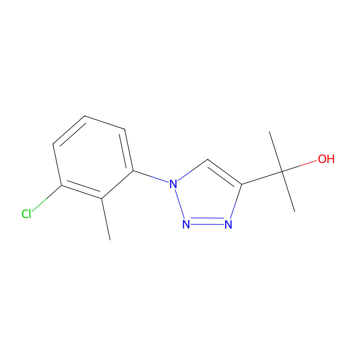 2-(1-(3-chloro-2-methylphenyl)-1H-1,2,3-triazol-4-yl)propan-2-ol molecular structure, CAS 1707966-73-1