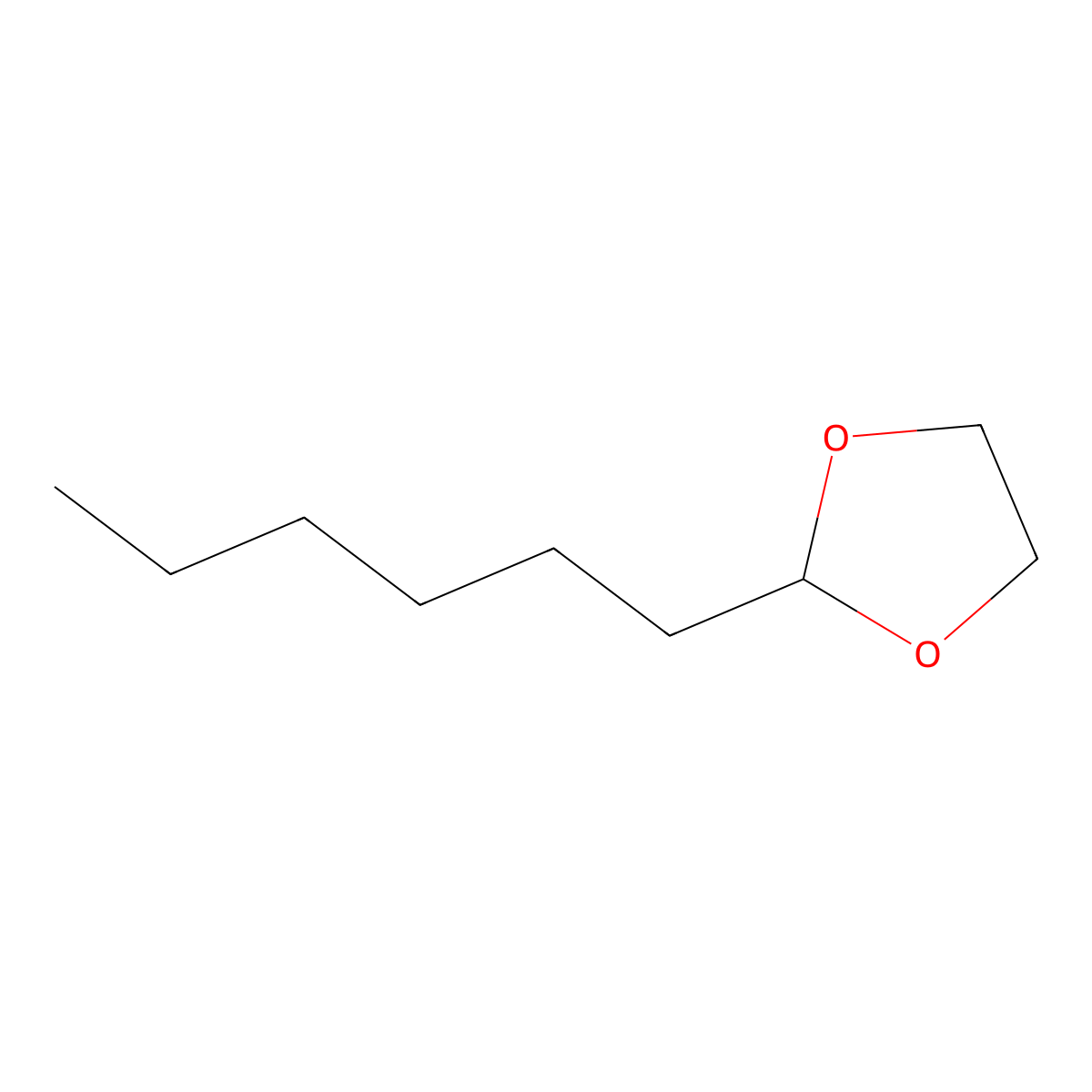 2-Hexyl-1,3-dioxolane molecular structure, CAS 1708-34-5