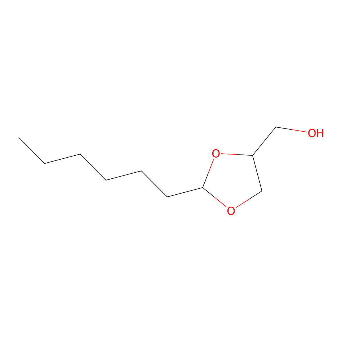 Heptanal 1,2-glyceryl acetal molecular structure, CAS 1708-35-6
