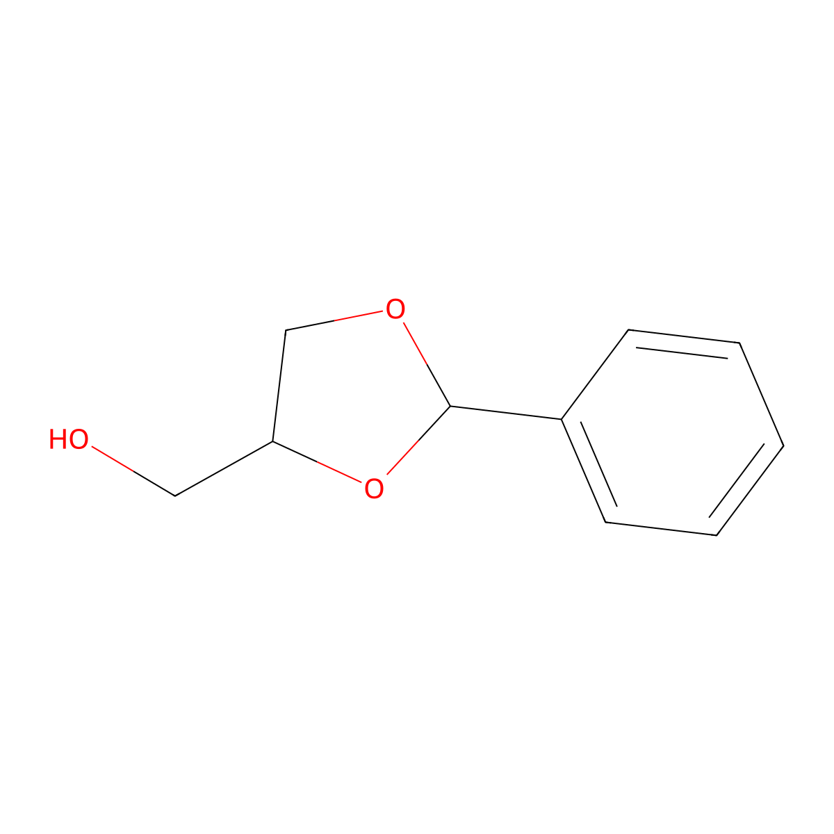 1,3-Dioxolane-4-methanol, 2-phenyl- molecular structure, CAS 1708-39-0