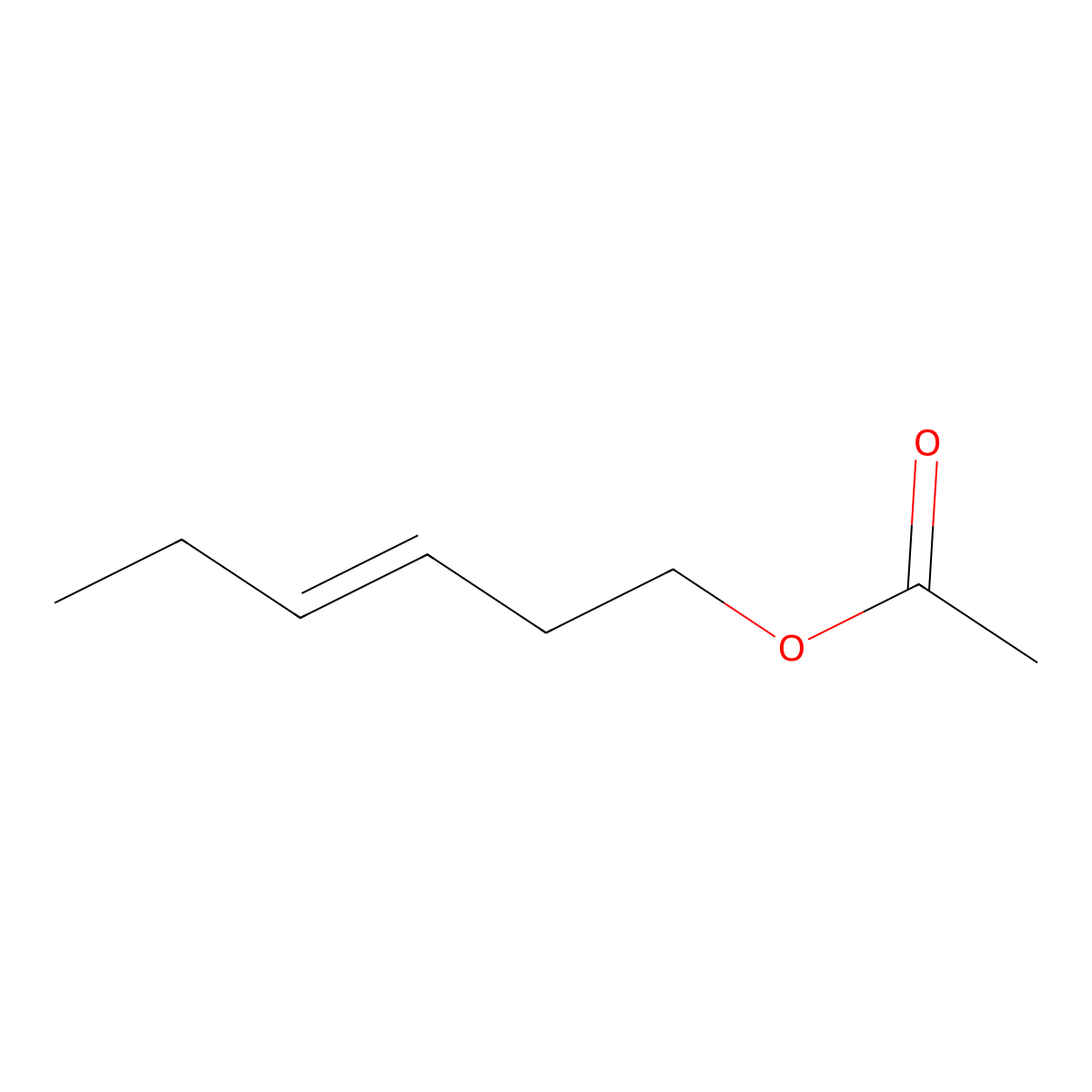 Hex-3-enyl acetate molecular structure, CAS 1708-82-3