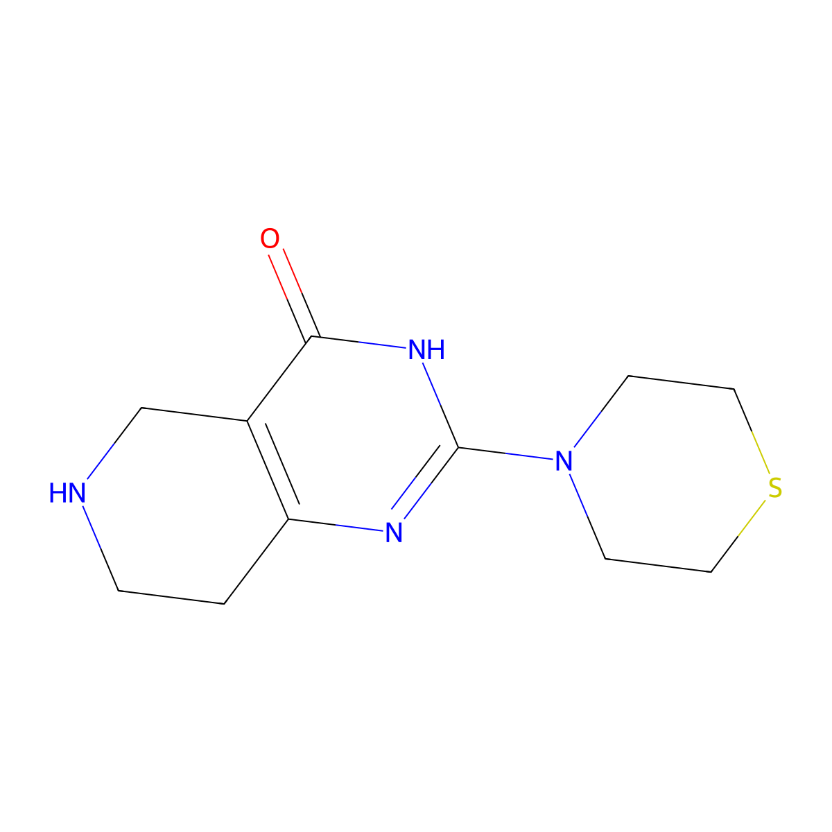 2-Thiomorpholino-5,6,7,8-tetrahydropyrido[4,3-d]pyrimidin-4(3H)-one molecular structure, CAS 1708013-14-2