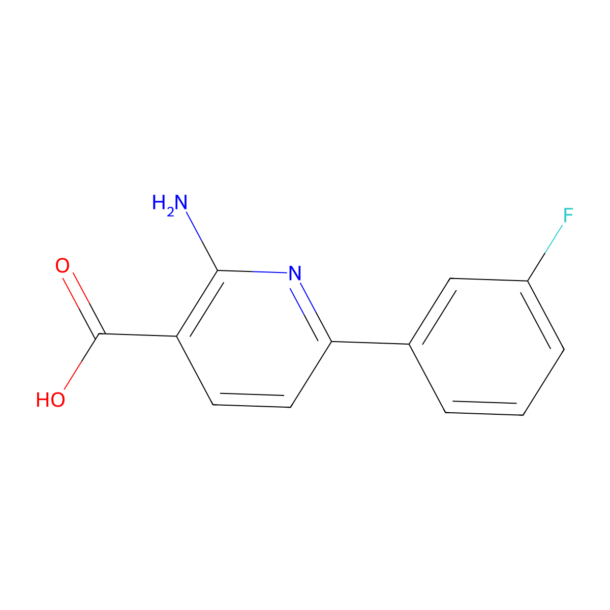 2-Amino-6-(3-fluorophenyl)nicotinic acid molecular structure, CAS 1708014-04-3