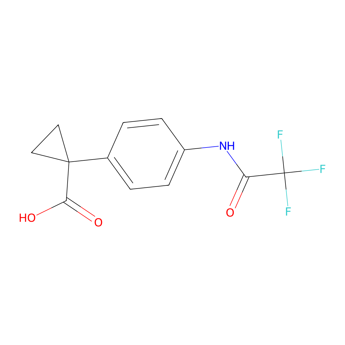 1-[4-(Trifluoroacetamido)phenyl]cyclopropane-1-carboxylic acid molecular structure, CAS 1708021-84-4