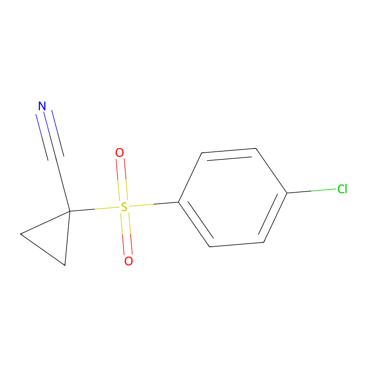 1-((4-Chlorophenyl)sulfonyl)cyclopropanecarbonitrile molecular structure, CAS 170803-70-0