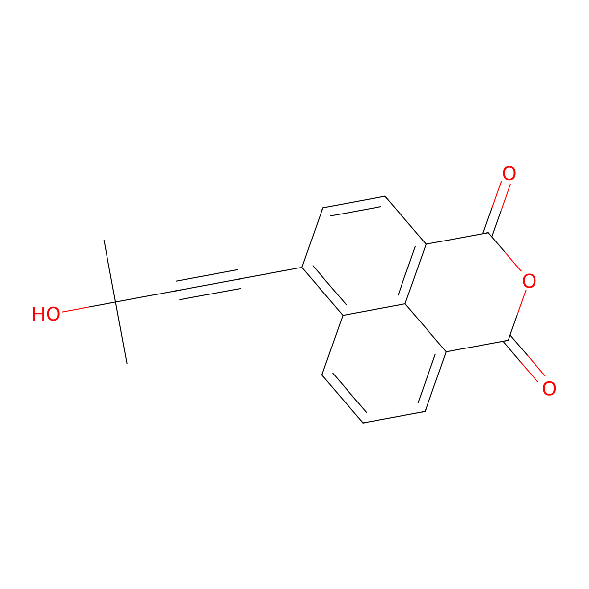 6-(3-hydroxy-3-methylbut-1-yn-1-yl)-1H,3H-benzo[de]isochromene-1,3-dione molecular structure, CAS 170803-99-3
