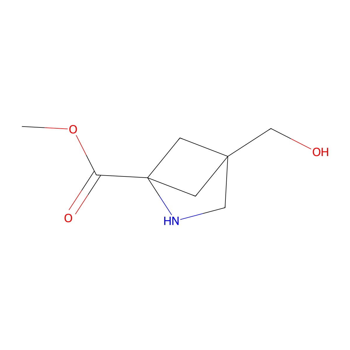 Methyl 4-(hydroxymethyl)-2-azabicyclo[2.1.1]Hexane-1-carboxylate molecular structure, CAS 1708037-97-1