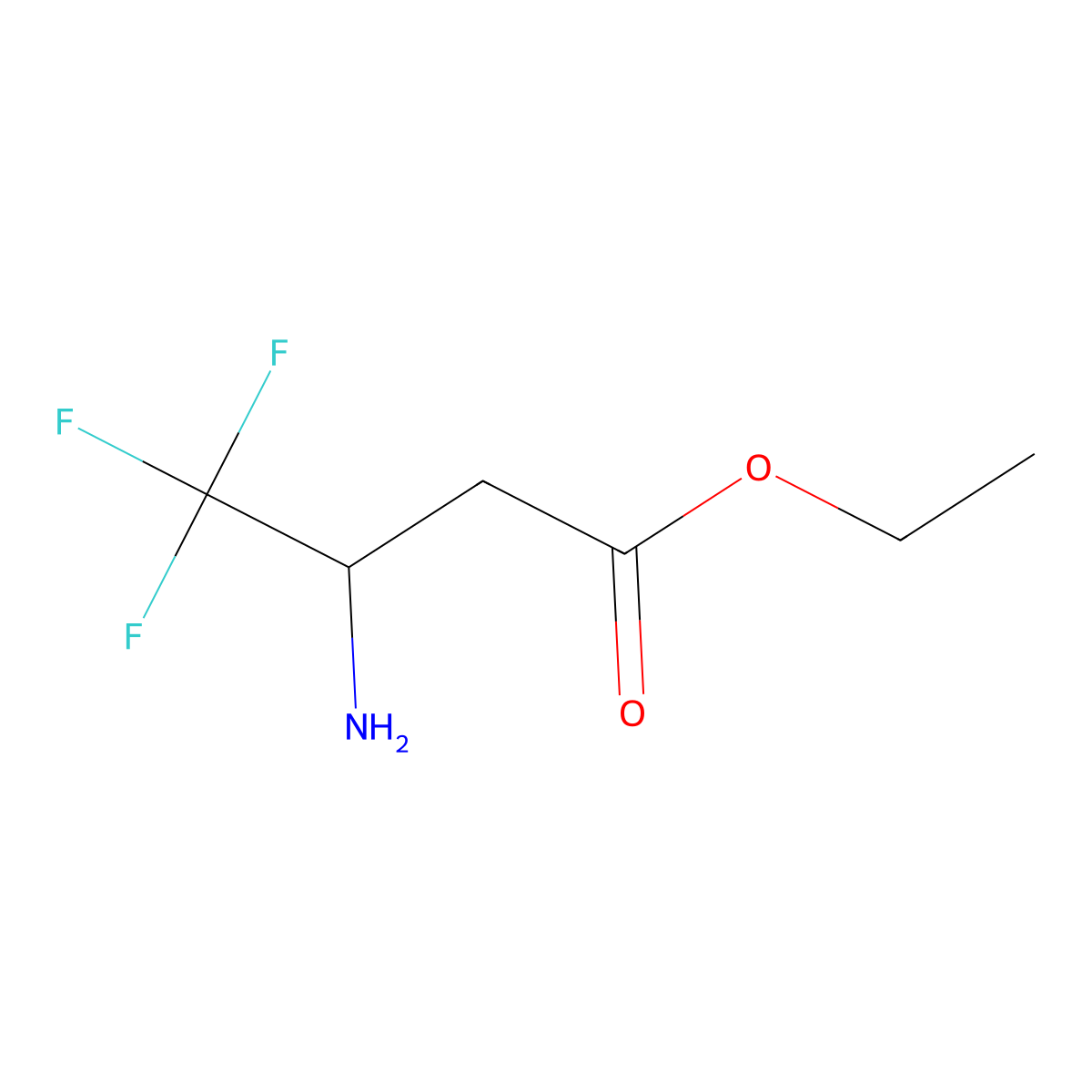 Ethyl 3-amino-4,4,4-trifluorobutanoate molecular structure, CAS 170804-18-9