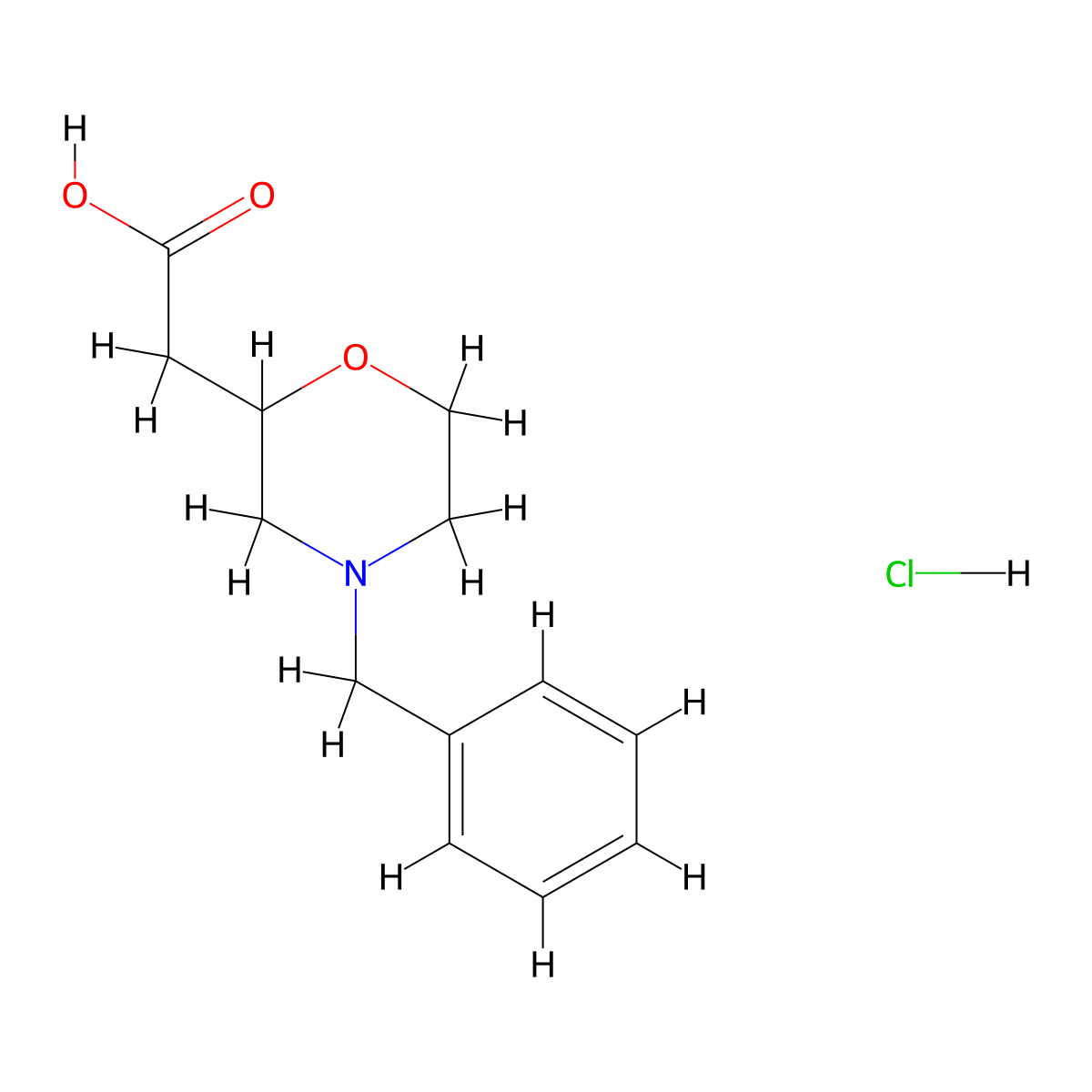 2-(4-Benzylmorpholin-2-yl)acetic acid hydrochloride molecular structure, CAS 170804-78-1