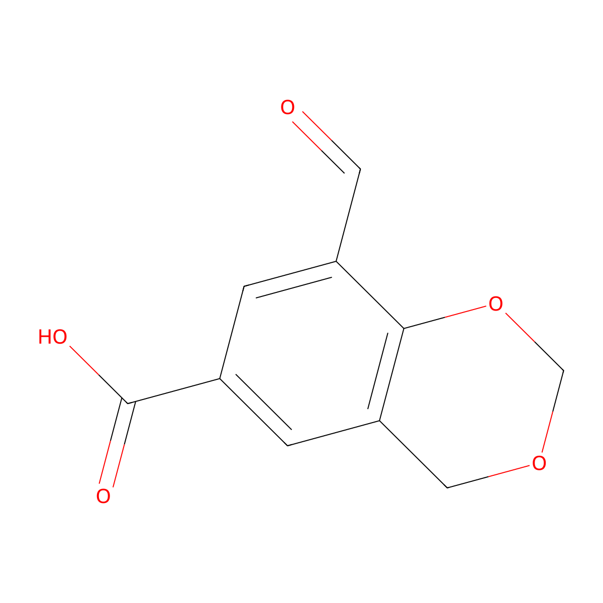 8-formyl-4H-benzo[d][1,3]dioxine-6-carboxylic acid molecular structure, CAS 170807-21-3