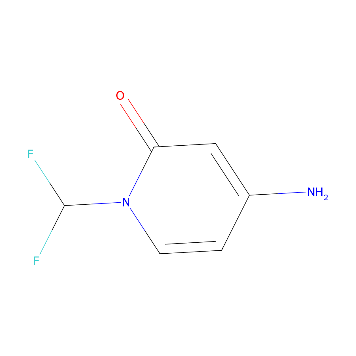 4-Amino-1-(difluoromethyl)-1,2-dihydropyridin-2-one molecular structure, CAS 1708079-34-8