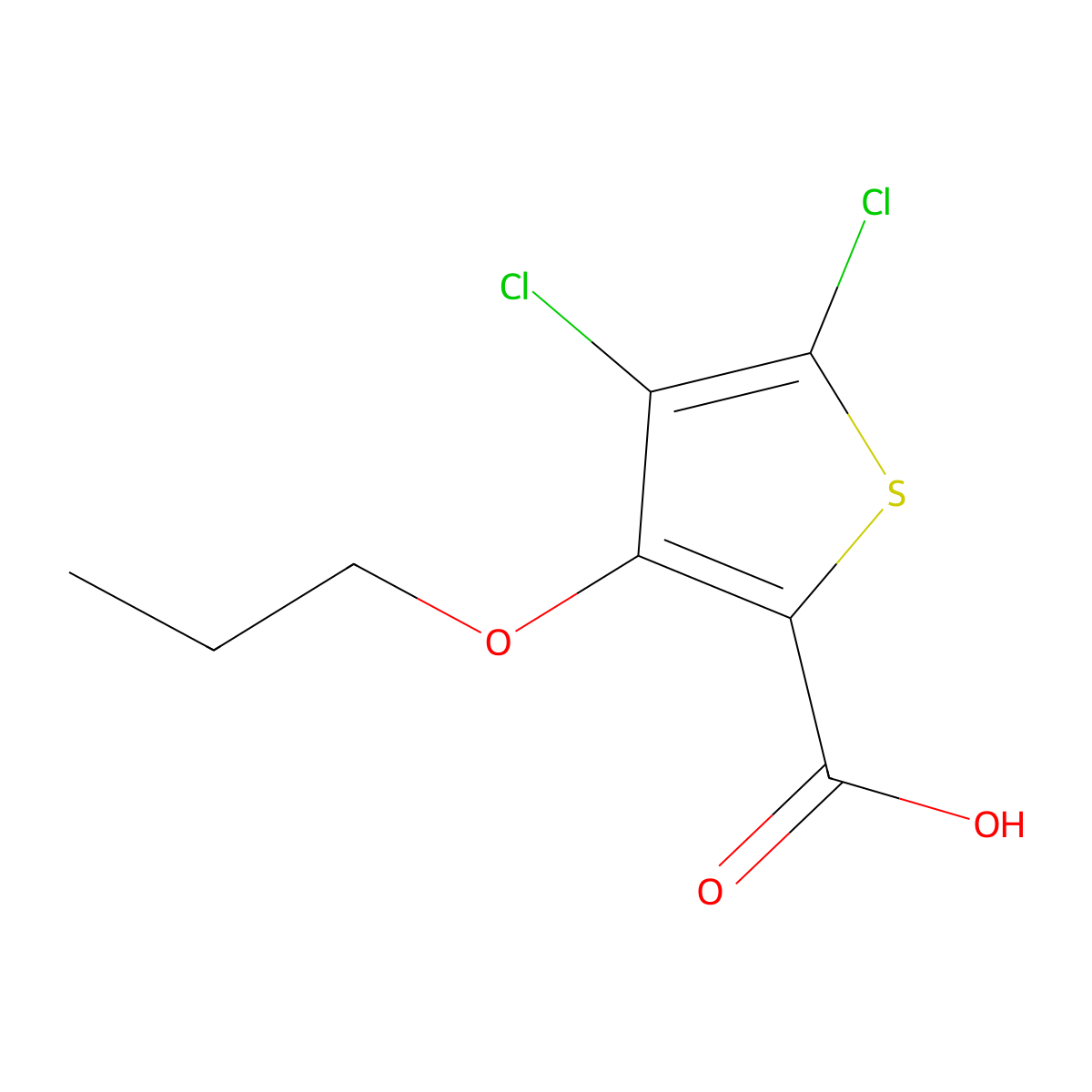 4,5-Dichloro-3-propoxythiophene-2-carboxylic acid molecular structure, CAS 1708079-53-1